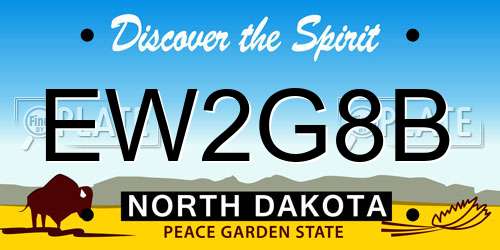 EW2G8B North Dakota License Plate
