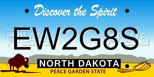 EW2G8S North Dakota License Plate