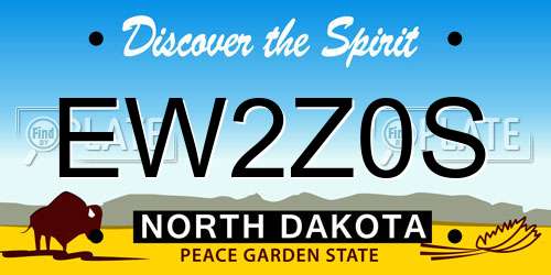 EW2Z0S North Dakota License Plate