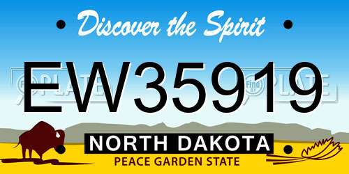 EW35919 North Dakota License Plate