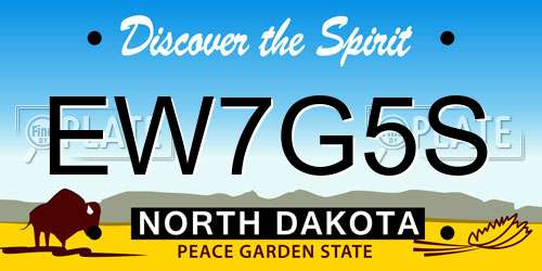 EW7G5S North Dakota License Plate