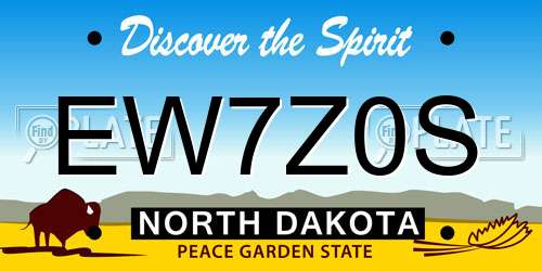 EW7Z0S North Dakota License Plate