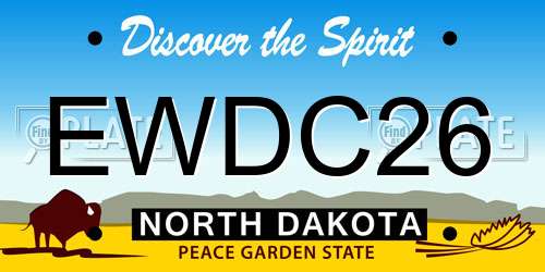 EWDC26 North Dakota License Plate
