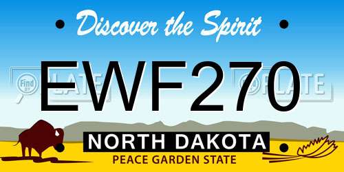EWF270 North Dakota License Plate