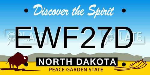 EWF27D North Dakota License Plate