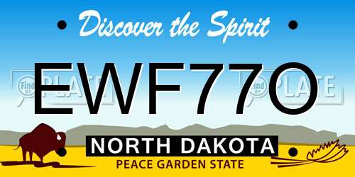 EWF77O North Dakota License Plate