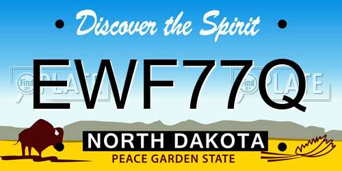 EWF77Q North Dakota License Plate