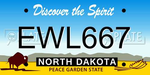 EWL667 North Dakota License Plate