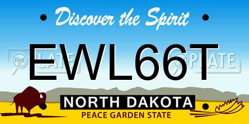 EWL66T North Dakota License Plate