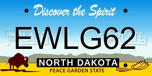 EWLG62 North Dakota License Plate