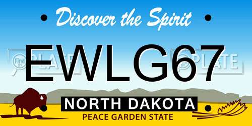 EWLG67 North Dakota License Plate