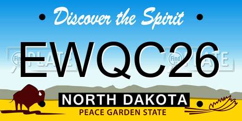 EWQC26 North Dakota License Plate