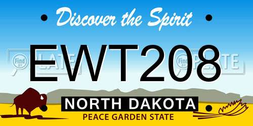 EWT208 North Dakota License Plate