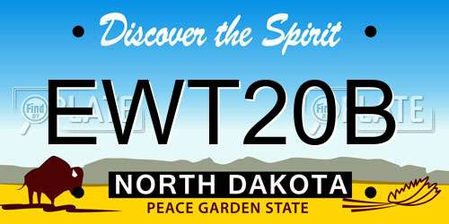 EWT20B North Dakota License Plate