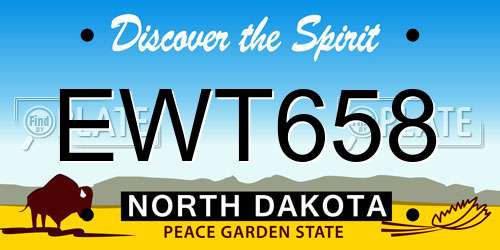 EWT658 North Dakota License Plate