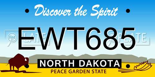 EWT685 North Dakota License Plate