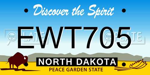 EWT705 North Dakota License Plate