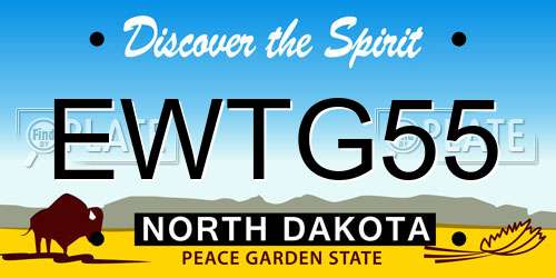 EWTG55 North Dakota License Plate