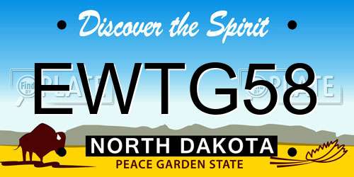 EWTG58 North Dakota License Plate