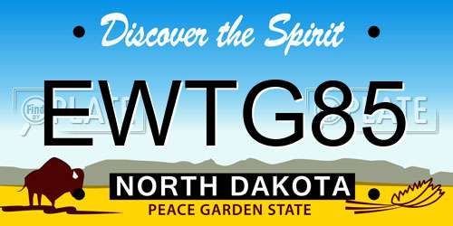 EWTG85 North Dakota License Plate