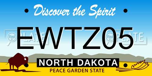 EWTZ05 North Dakota License Plate