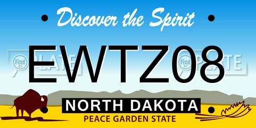 EWTZ08 North Dakota License Plate