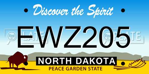 EWZ205 North Dakota License Plate