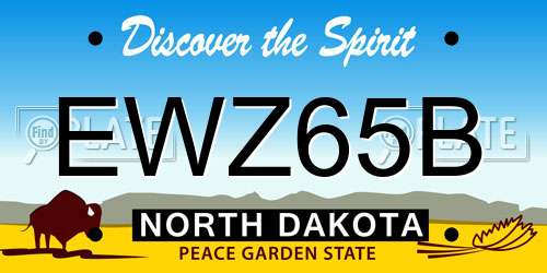 EWZ65B North Dakota License Plate