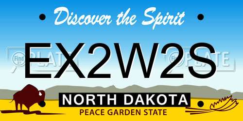 EX2W2S North Dakota License Plate