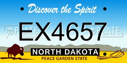EX4657 North Dakota License Plate