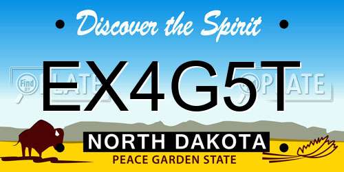 EX4G5T North Dakota License Plate