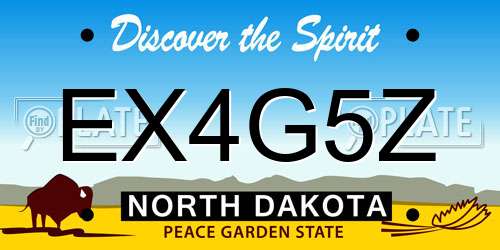 EX4G5Z North Dakota License Plate