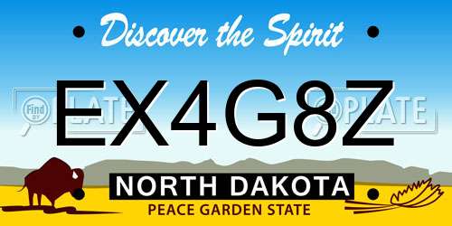 EX4G8Z North Dakota License Plate