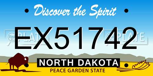 EX51742 North Dakota License Plate