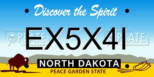 EX5X4I North Dakota License Plate