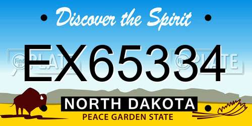 EX65334 North Dakota License Plate