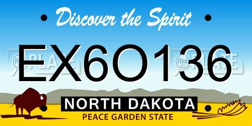 EX6O136 North Dakota License Plate