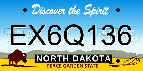 EX6Q136 North Dakota License Plate