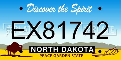EX81742 North Dakota License Plate