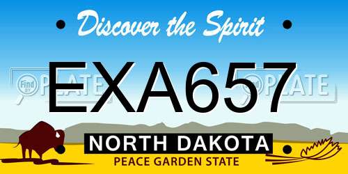 EXA657 North Dakota License Plate