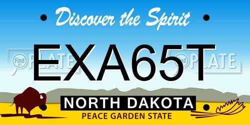 EXA65T North Dakota License Plate