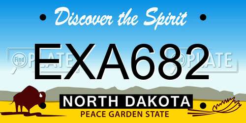 EXA682 North Dakota License Plate