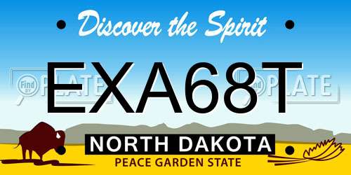 EXA68T North Dakota License Plate