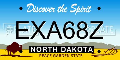 EXA68Z North Dakota License Plate