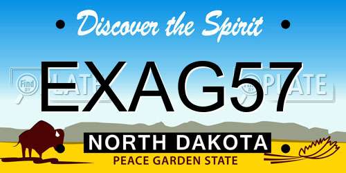 EXAG57 North Dakota License Plate