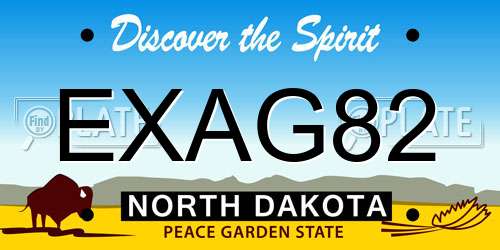 EXAG82 North Dakota License Plate