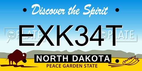 EXK34T North Dakota License Plate