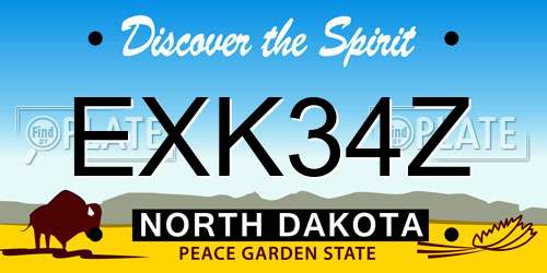 EXK34Z North Dakota License Plate