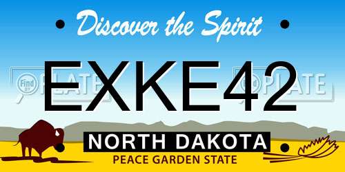 EXKE42 North Dakota License Plate