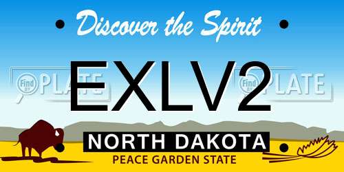 EXLV2 North Dakota License Plate